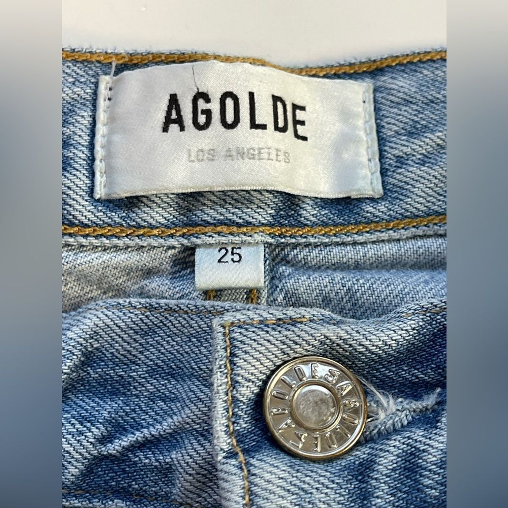 Agolde Riley high rise straight distressed crop Jeans 25 - Picture 7 of 10